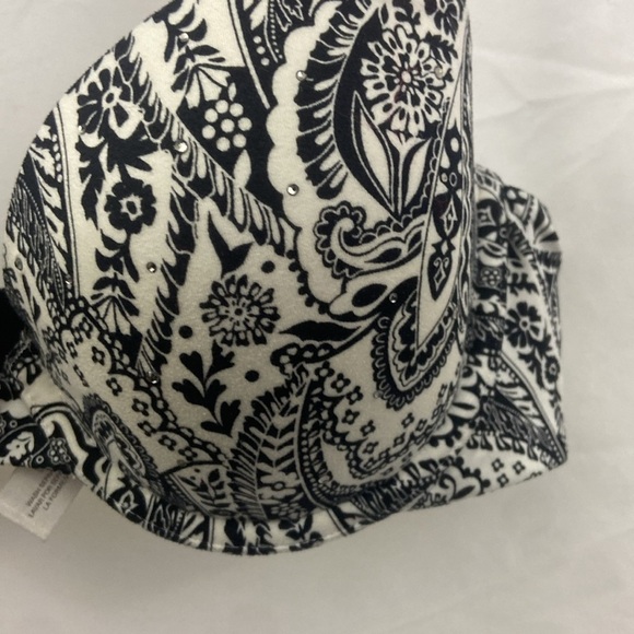 Victoria’s Secret Black White Rhinestone Lined Demi 34C Bra - Picture 5 of 11